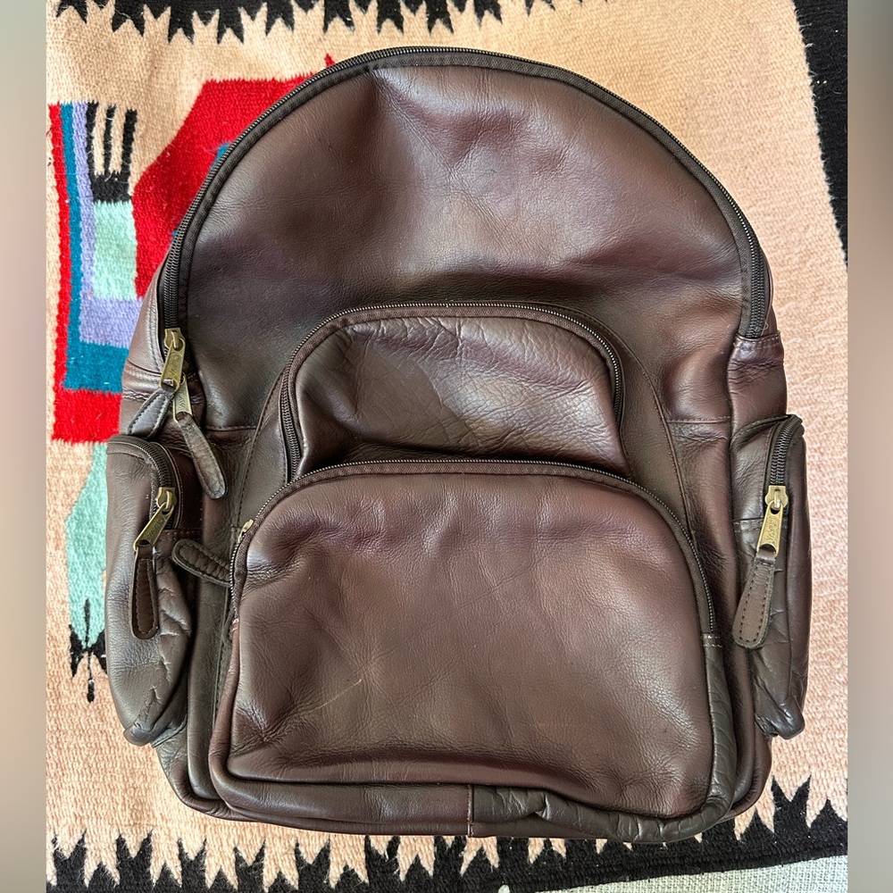 Clava Brown Leather Backpack